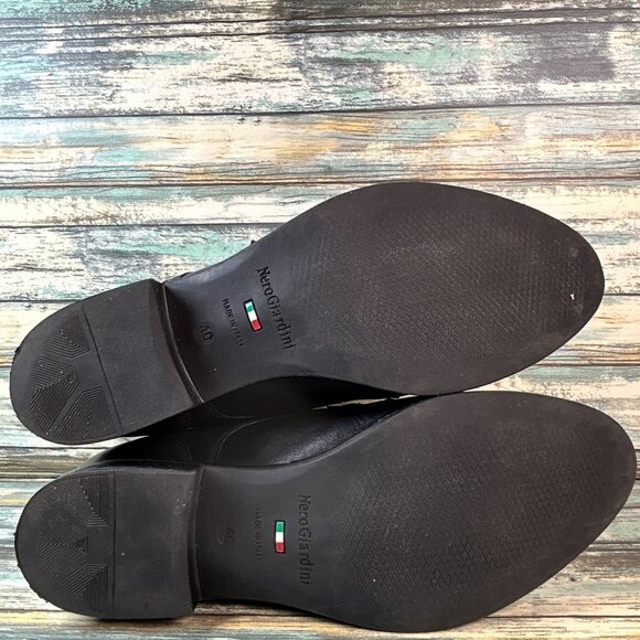 Nero Giardini Boots Womens 10/40 Black Leather Zip Moto Biker Ankle Grunge Punk - Picture 7 of 11